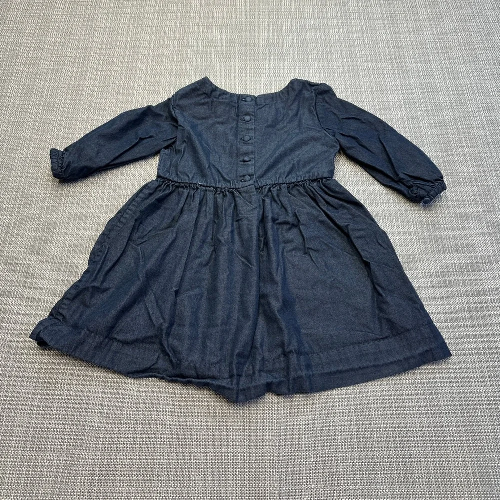 Polo Ralph Lauren Toddler Girls Denim Dress 3T Long Sleeve Blue‎ Cotton